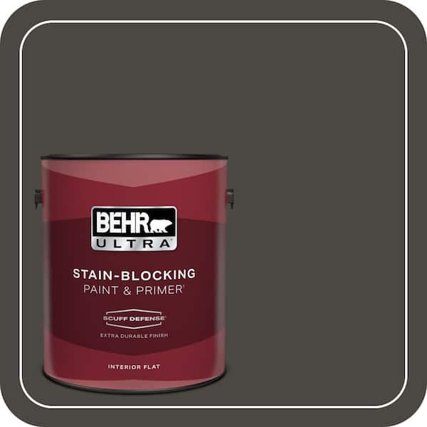 BEHR ULTRA 1 gal. #PPU24-01 Black Mocha Extra Durable Flat Interior Paint & Primer