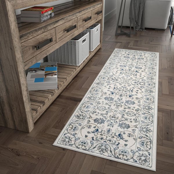 Madison Floral Cream 2 ft. x 10 ft. Indoor Runner Rug