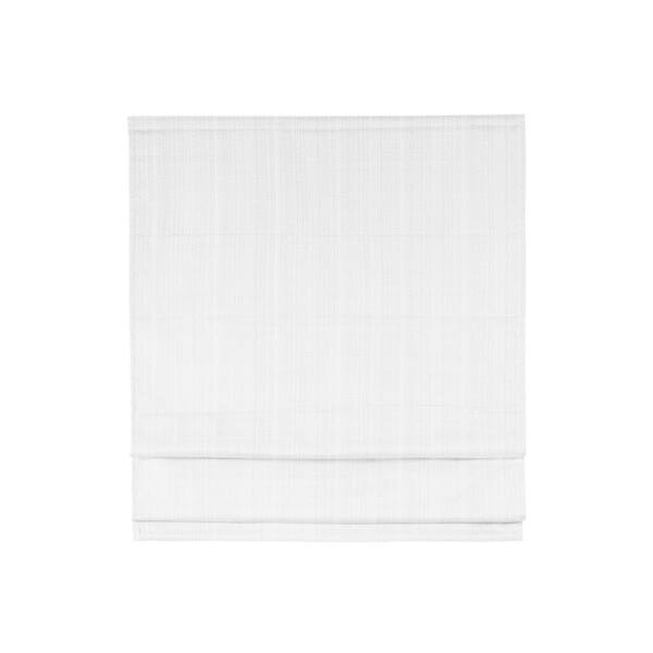 Madison Park Colm White Cordless Basketweave Polyester Total Blackout Roman Shade 31 in. W x 64 in. L