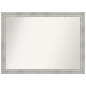 Rustic White Wash 42.5 in. W x 31.5 in. H Non-Beveled Wood Bathroom Wall Mirror in White