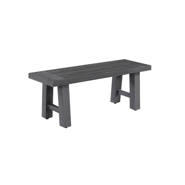 Best Quality Furniture Ernesto Grey Poly Wood Top with Aluminum Legs Outdoor Patio Dining Bench