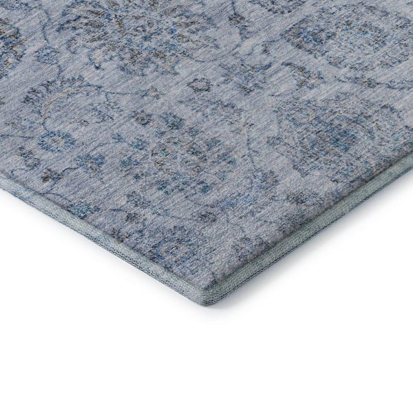 Mayfield Premium Machine Washable Abstract AMF1833 Blue 10 ft. x 14 ft. Area Rug