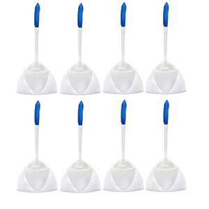 Toilet Brush and Holder with Corner Caddy (8-Pack)