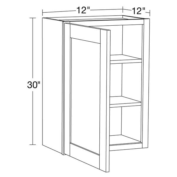 Valleywood Cabinetry 42-in W x 34.5-in H x 24-in D Ideal Gray Birch Diagonal 1-Drawer Corner Base Ready To Assemble Plywood Cabinet (Flat Panel Shaker Style)