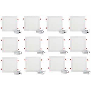 12 in. Canless 5000K Tunable CCT Remodel Ultra Slim Integrated LED Recessed Light Kit with White Trim (12-Pack)