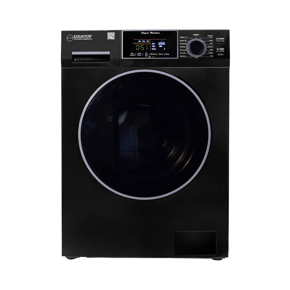1.62 cu. ft. 23.5 in. 1400 RPM 16 Programs Touch Pet Compact 110-Volt Sani Digital Front Load Washer in Black