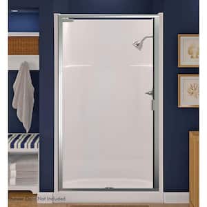 Everyday 32 in. x 32 in. x 72 in. 1-Piece Shower Stall with Center Drain in Biscuit