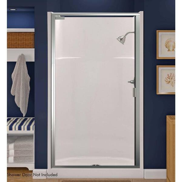 Aquatic Everyday 32 in. x 32 in. x 72 in. 1-Piece Shower Stall with Center Drain in Bone