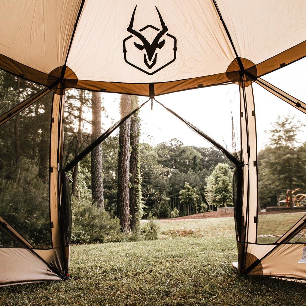 Desert Sand 10x10 Hexagon Fiberglass Portable Gazebo