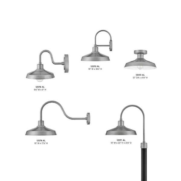 HINKLEY - Forge 1-Light Antique Brushed Aluminum Hardwired Outdoor Wall Lantern Sconce