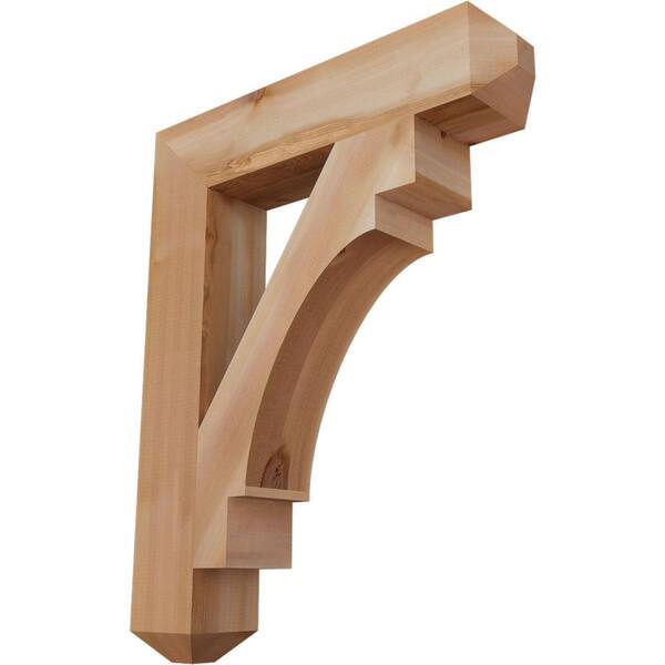 Ekena Millwork 5.5 in. x 38 in. x 30 in. Western Red Cedar Merced Craftsman Smooth Bracket