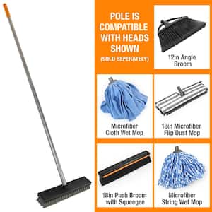 12 in. Interchangeable Plastic Deck Scrubber Heads with Handle