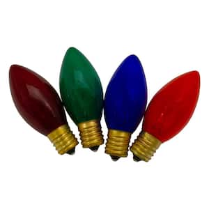 C9 Multi-Colored Transparent Christmas Replacement Bulbs (Pack of 4)