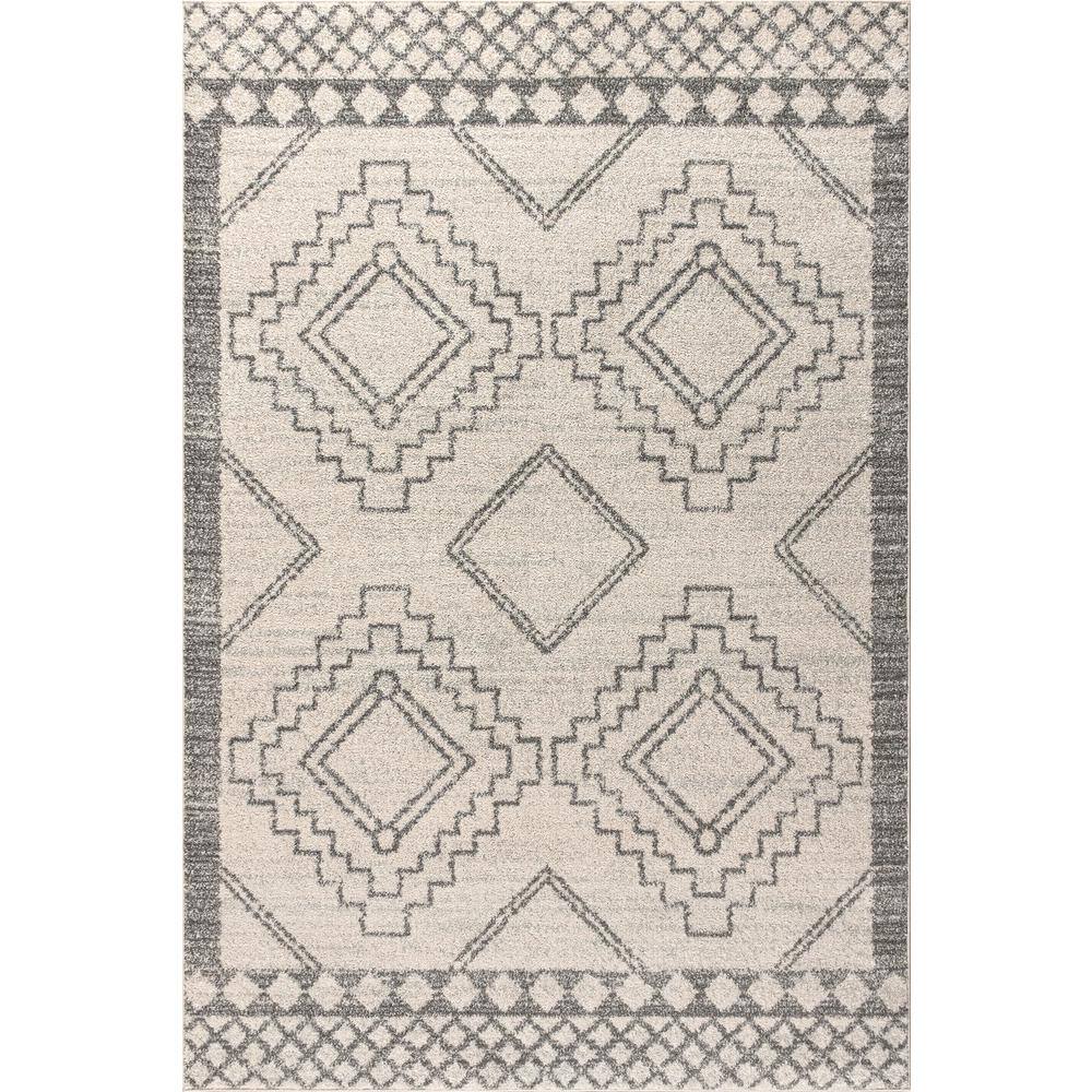 JONATHAN Y Amir Moroccan Beni Souk Cream/Gray 4 ft. x 6 ft. Area Rug