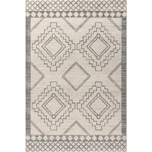 Amir Moroccan Beni Souk Cream/Gray 5 ft. x 8 ft. Area Rug