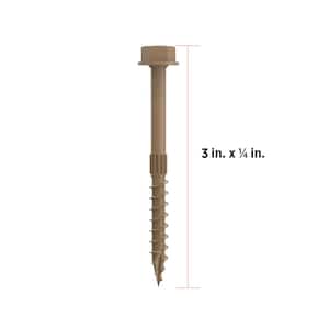 1/4 in. x 3 in. Hex Head Multi-Purpose Hex Drive Structural Wood Screw - PROTECH Ultra 4 Exterior Coated (50-Pack)
