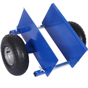 600 lbs. Load Capacity Blue Panel Dolly Lumber Transfer with Pneumatic Wheels