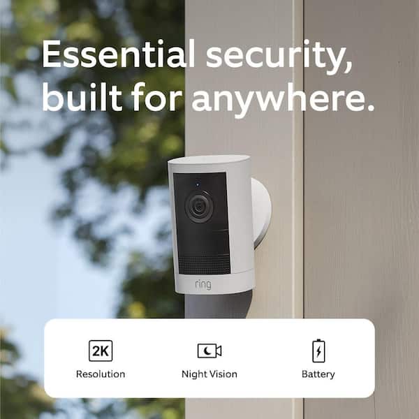 Outdoor Cam, Battery Security Camera - Wide-Angle Retinal 2K Video, 6x Enhanced Zoom, Night Vision, White, (2-Pack)