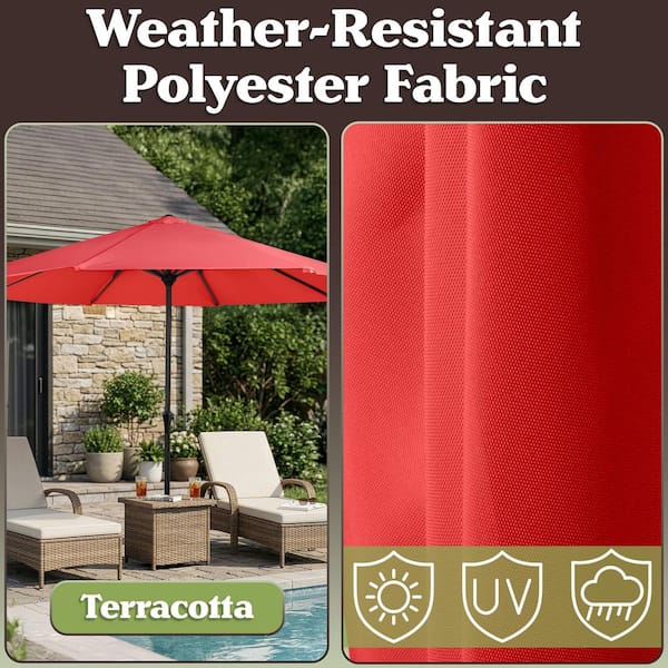 fire retardant patio umbrella PURPLE LEAF Outdoor 11 Feet Round for Pool Grey resistant umbrellas are ideal for welding Commercial grade umbrellas for residential