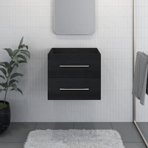 Napa 24 in. W x 20 in. D x 21 in. H Single Sink Bath Vanity Cabinet without Top in Black Ash, Wall Mounted
