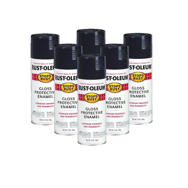 Stops Rust 12 oz. Gloss Charcoal Gray Spray Paint (6-Pack)-DISCONTINUED