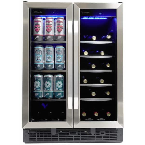 Silhouette Dual Zone 23.81 in. Wide 60 beverage cans and 27 bottles of wine Built-in Beverage Center in Stainless Steel