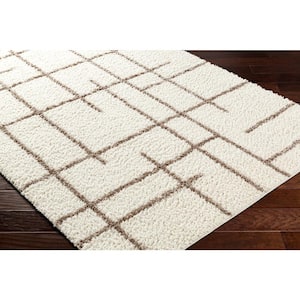 Maryland Shag Cream/Brown Abstract 8 ft. x 10 ft. Indoor Area Rug