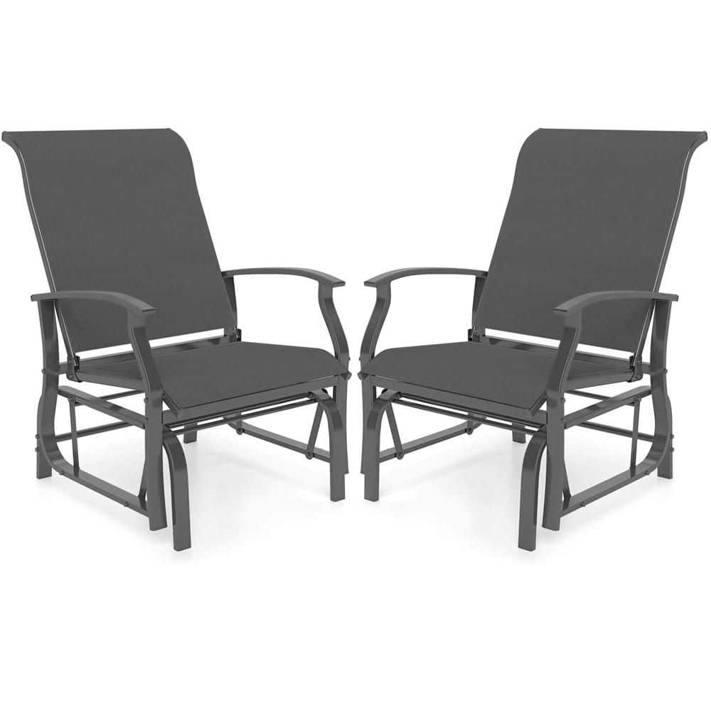 Seating Capacity 2-Person Metal Outdoor Glider with Reclined High Back Breathable Mesh Fabric Gray price history on PriceWatchPro