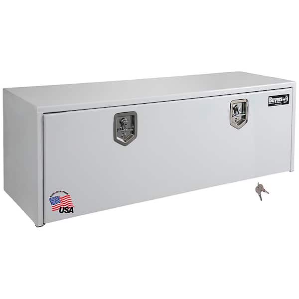 BUYERS PRODUCTS 18 in. x 18 in. x 60 in. White Steel Underbody Truck Tool Box