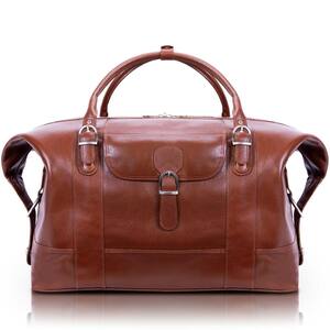 Siamod AMORE, 21 in. Cognac Oil Pull-Up Aniline Duffel Bag