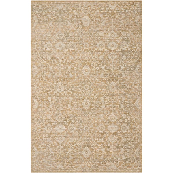 Elora Gold Natural 7 ft. 10 in. x 10 ft. 2 in. Traditional Area Rug