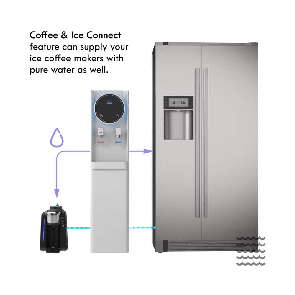 White Stainless Steel Hot and Cold Bottleless Water Dispenser