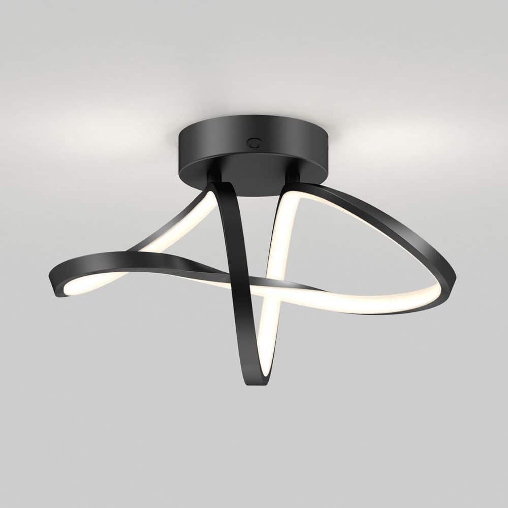 Loop 13.58 in. Modern Sputnik Polished Matte Black 3CCT Selectable White Integrated LED flush Mount price history on PriceWatchPro