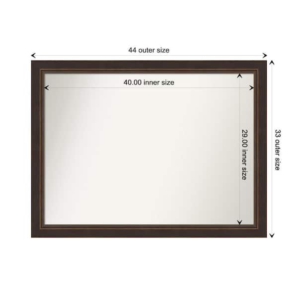 Amanti Art Lara Bronze 44.5 in. x 33.5 in. Custom Non-Beveled Wood FramedBathroom Vanity Wall Mirror