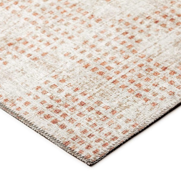 Eleanor Ivory 8 ft. x 10 ft. Geometric Indoor/Outdoor Washable Area Rug