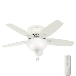 Newsome 42 in. Indoor Low Profile Fresh White Ceiling Fan With LED Light Kit and Remote