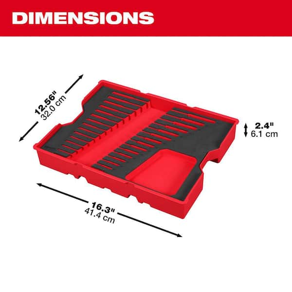 Milwaukee Metric Ratcheting Combination Wrench Set with Tray for