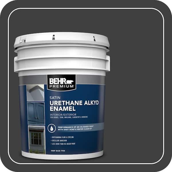 5 gal. Black Urethane Alkyd Satin Enamel Interior/Exterior Paint