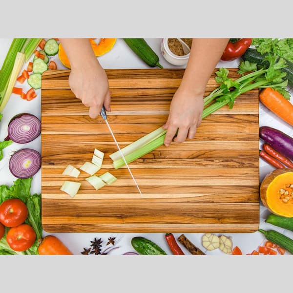  BonCera, Teak Wood Cutting Board,SOLID SINGLE PIECE TEAK WOOD -  No Joint. No Glue. No Harmful Chemicals added. Kitchen Chopping Boards for  Meat, Cheese, Bread, Vegetables & Fruits: Home & Kitchen