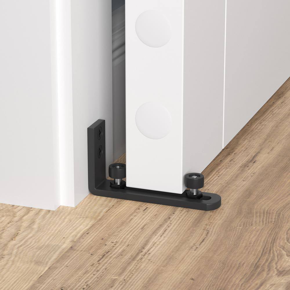Gray Frosted Glass and MDF Sliding Barn Door with Hardware Kit