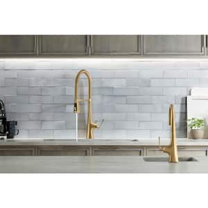 Graze Semi-Professional Single-Handle Pull Down Sprayer Kitchen Faucet in Vibrant Brushed Moderne Brass