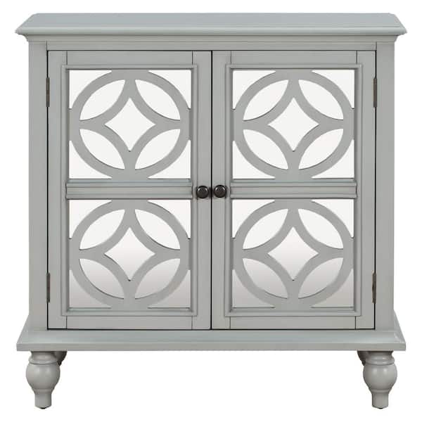 Tileon 33.4 in. W x 12.6 in. D x 34 in. H in Gray MDF Ready to Assemble Kitchen Cabinet with Solid wood Frame and Legs