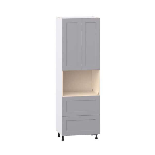 Roseland 30 in. W x 24 in D x 94.5 in H Assembled Shaker Microwave Pantry Kitchen Cabinet in Slate Gray with 2 Drawers