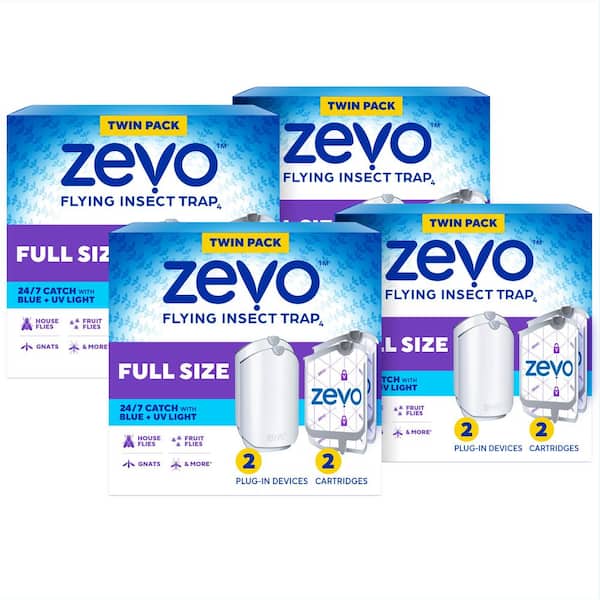 ZEVO Flying Insect Trap Full Size 2-Plug In Devices and 2-Refill