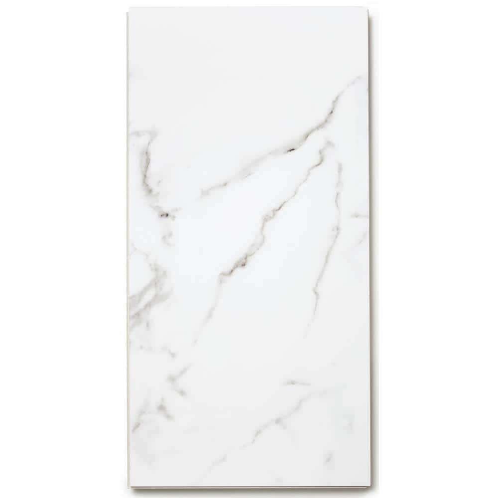 Calacatta White Marble Look 12" x 24" Vinyl Tile Flooring