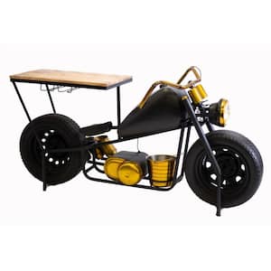 Julia 1-Piece Black and Gold Assorted Colors Metal/Wood Bober Bike Bar