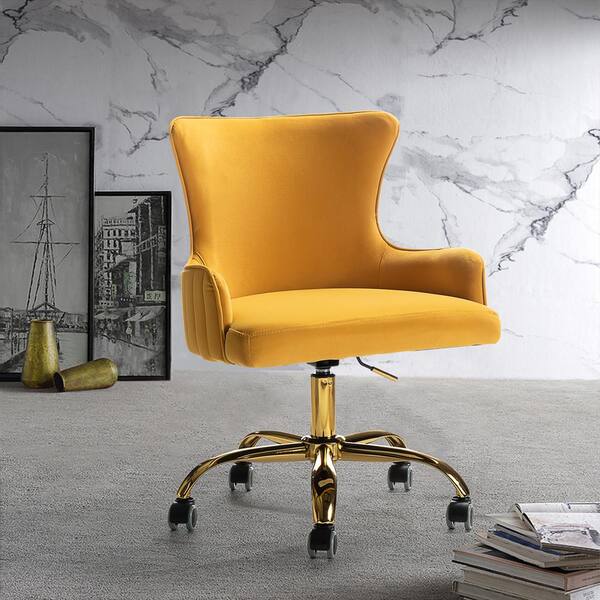 mustard velvet desk chair