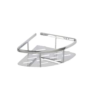 Aluminum 3 in. H x 10.75 in. W x 7.5 in. D Solid Corner Basket in Chrome