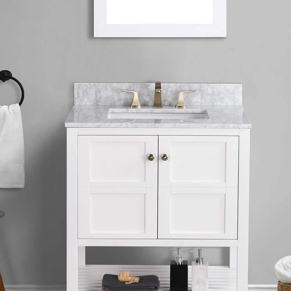 30 Inch White Carrara Marble Vanity Backsplash
