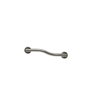 24 in. Right Hand Modern Wave Shaped Grab Bar in Polished Stainless